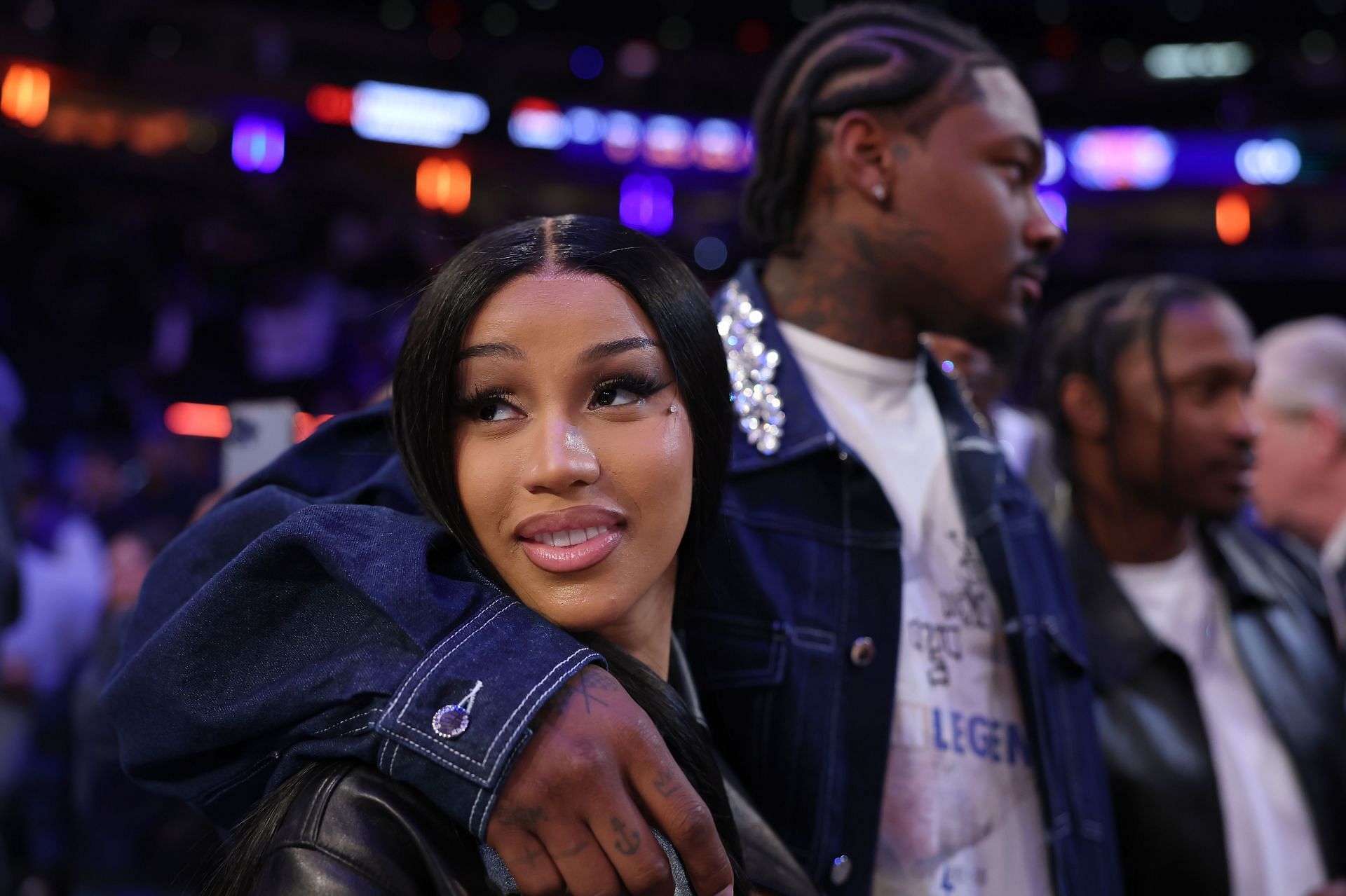 Cardi B and Stefon Diggs at Boston Celtics v New York Knicks - Game Four. (Image via Getty/ Elsa)